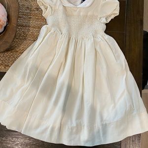Ralph Lauren smocked corduroy dress ivory 4T
